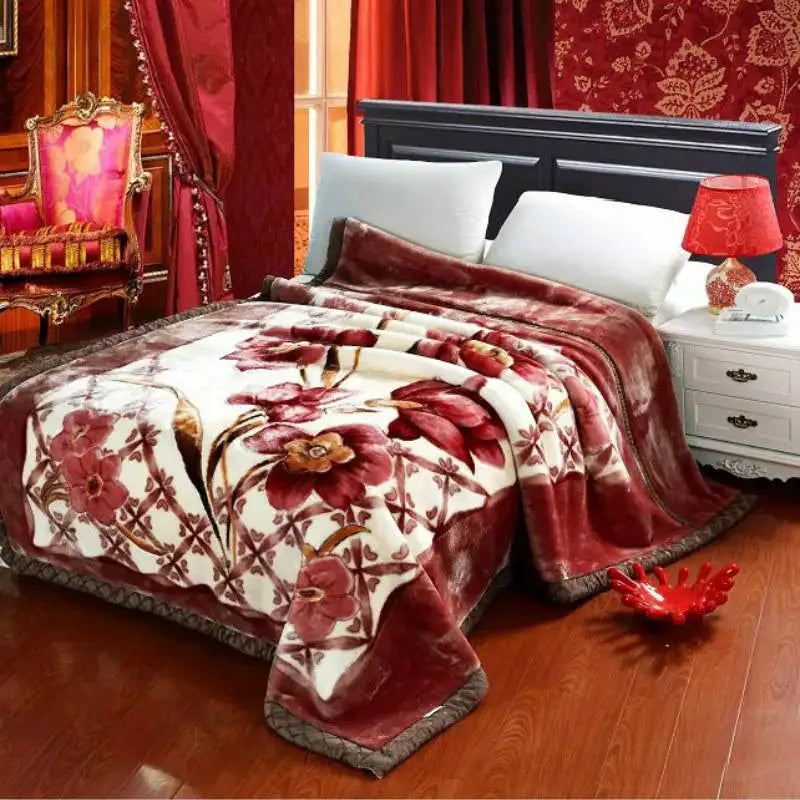 Super Soft Warm Fluffy Weighted Blanket Double Layer Raschel Mink Blanket For Double Bed Winter Bedspread Thick Blanket