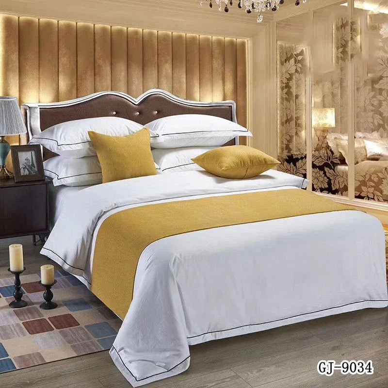 Jacquard Bed Runner Pillow Case Scarf Solid Soft Luxury Bedding Protector Slipcover Bedroom Guestroom Hotel Wedding Room Decor