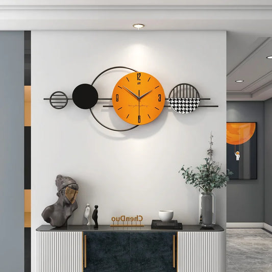 Nordic Luxury Wall Clock Creative Modern Living Room Decor Silent Scandinavian Dining Room Wall Art Clock