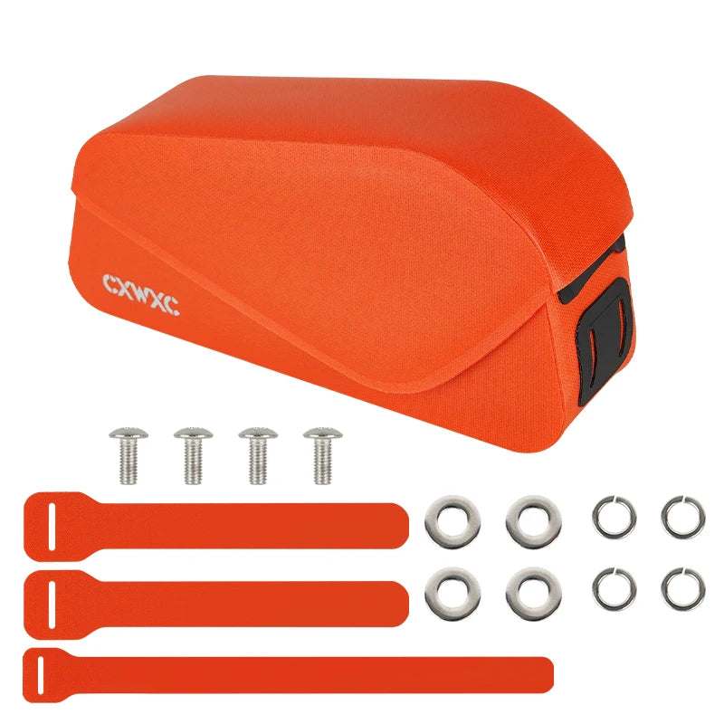 CXWXC Bicycle Magnetic Lid Top Tube Bag With Bolts Mounted & Straps Two Way Install MTB Road Bike Waterproof Front Frame Bag