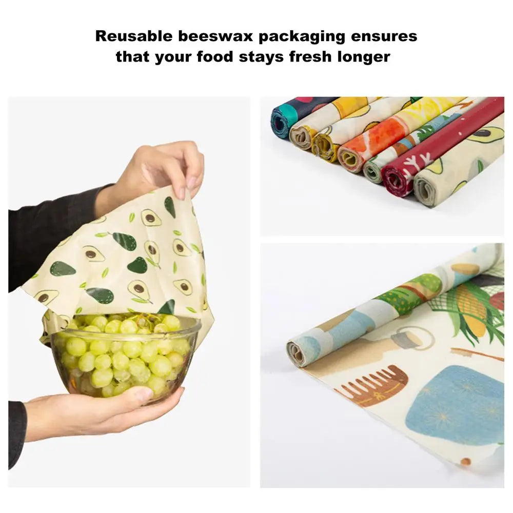 Eco-Friendly Food Wraps 30x100cm Beeswax & Cotton Wrap for Lunch Box/Sandwiches Vintage Patterns Kitchen Wrap Replacement