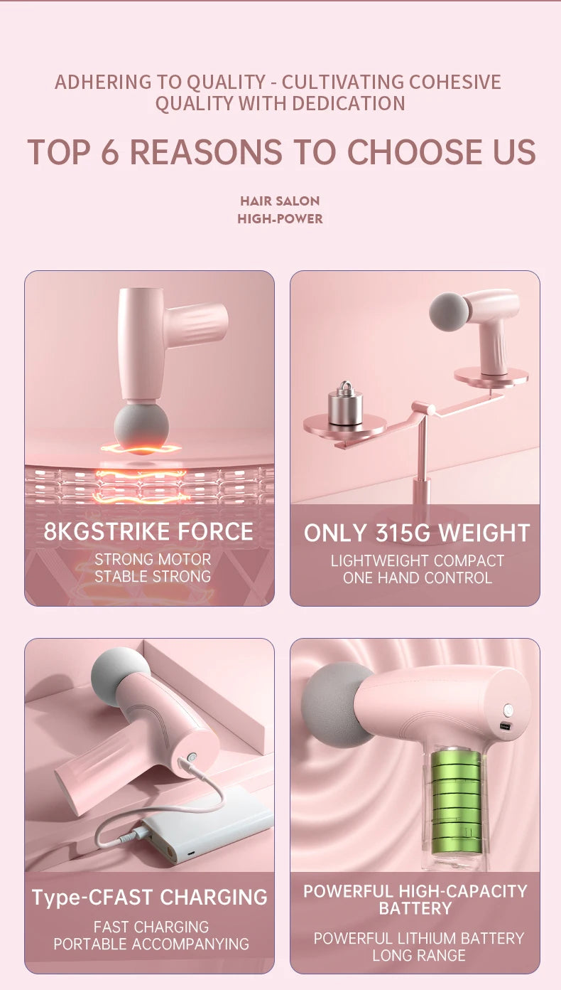 Mini Fascial Massage Gun Vibration Massage Machine Muscle Relaxation Neck And Back Compression Massager Portable Fitness