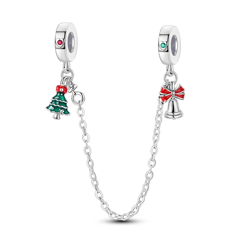Ladies' Christmas Bead Pendant 925 Pure Silver Snowman Santa Claus Suitable Original Bracelet Exquisite DIY Jewelry Gift