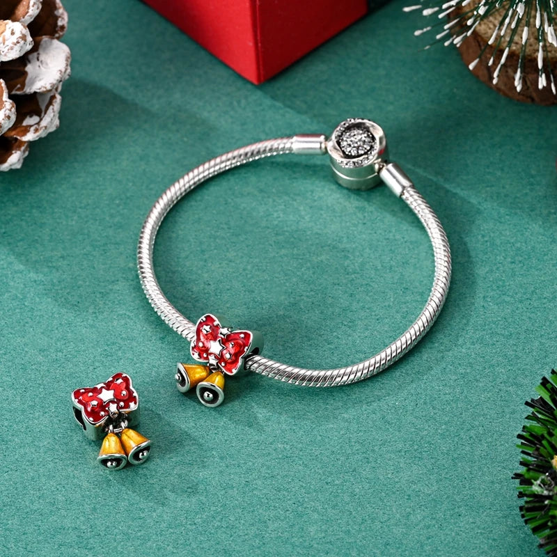 Ladies' Christmas Bead Pendant 925 Pure Silver Snowman Santa Claus Suitable Original Bracelet Exquisite DIY Jewelry Gift