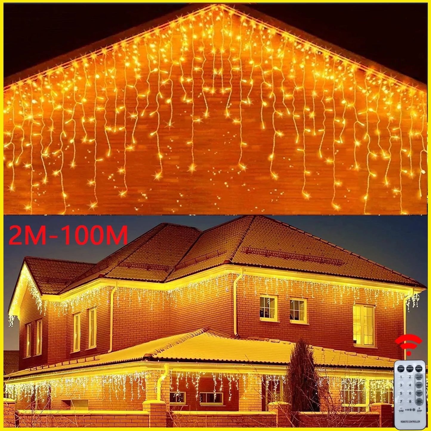 Christmas Decoration 2025 Fairy Lights Led lcicle String Lights Outdoor Curtain Garland Street Garland On The House Party 2026