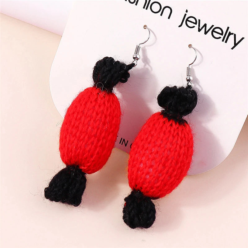 Aihua Hot Sale 3D Cute Cartoon Christmas Earrings Kawaii Fluffy Decoration Tree Deer Bell Earrings for Women Xmas New Year Gifts