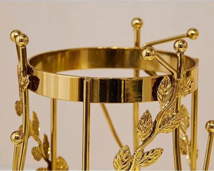 Metal Glassflower Vase Golden Hollow Frame Hydroponic Flower Arrangement Home Decoration Multifunctional Candle Holder