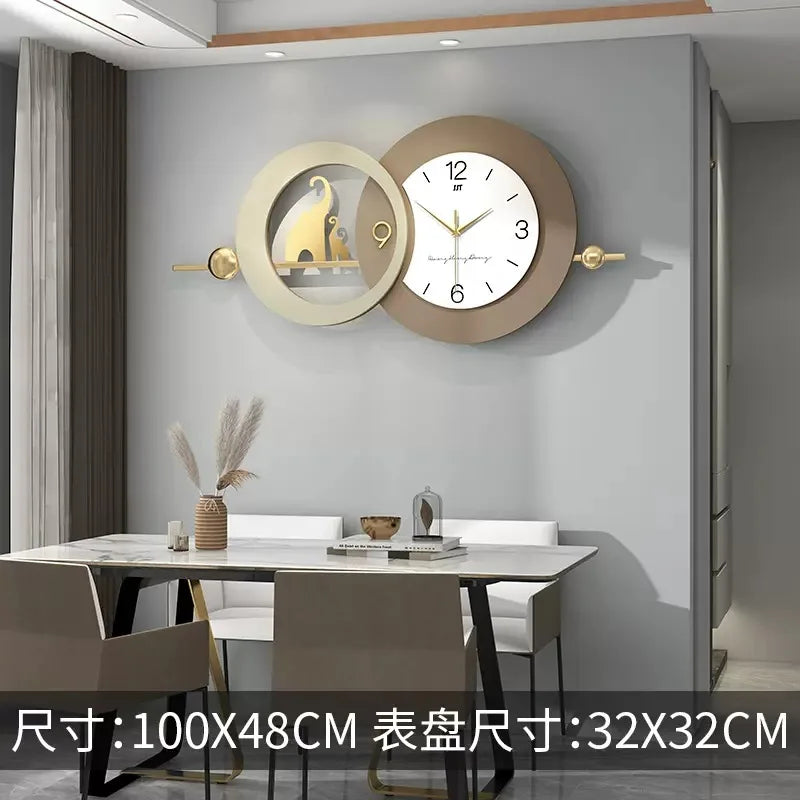 Nordic Luxury Wall Clock Creative Modern Living Room Decor Silent Scandinavian Dining Room Wall Art Clock