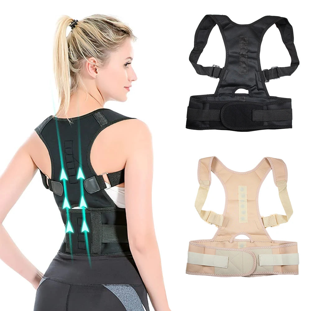 Top Adjustable Magnet Posture Corrector Back Corset Belt Straightener Brace Shoulder Corrector Lumbar Postura Braces Supports