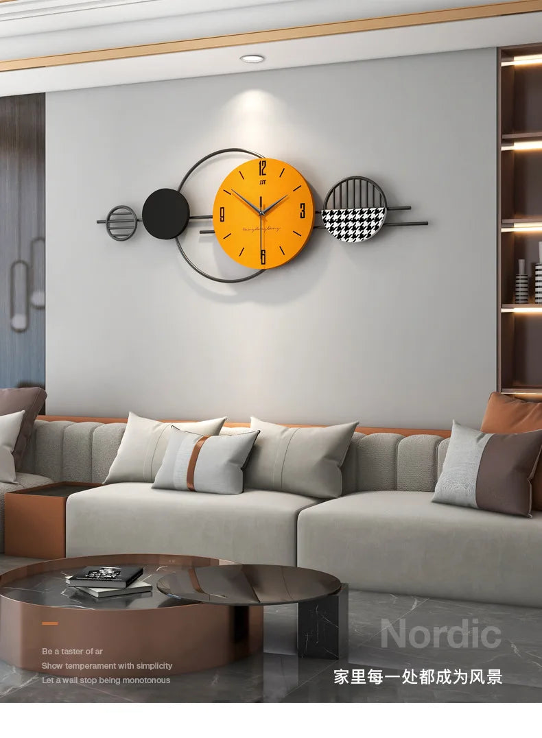 Nordic Luxury Wall Clock Creative Modern Living Room Decor Silent Scandinavian Dining Room Wall Art Clock