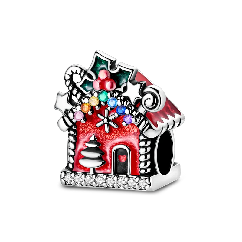 Ladies' Christmas Bead Pendant 925 Pure Silver Snowman Santa Claus Suitable Original Bracelet Exquisite DIY Jewelry Gift