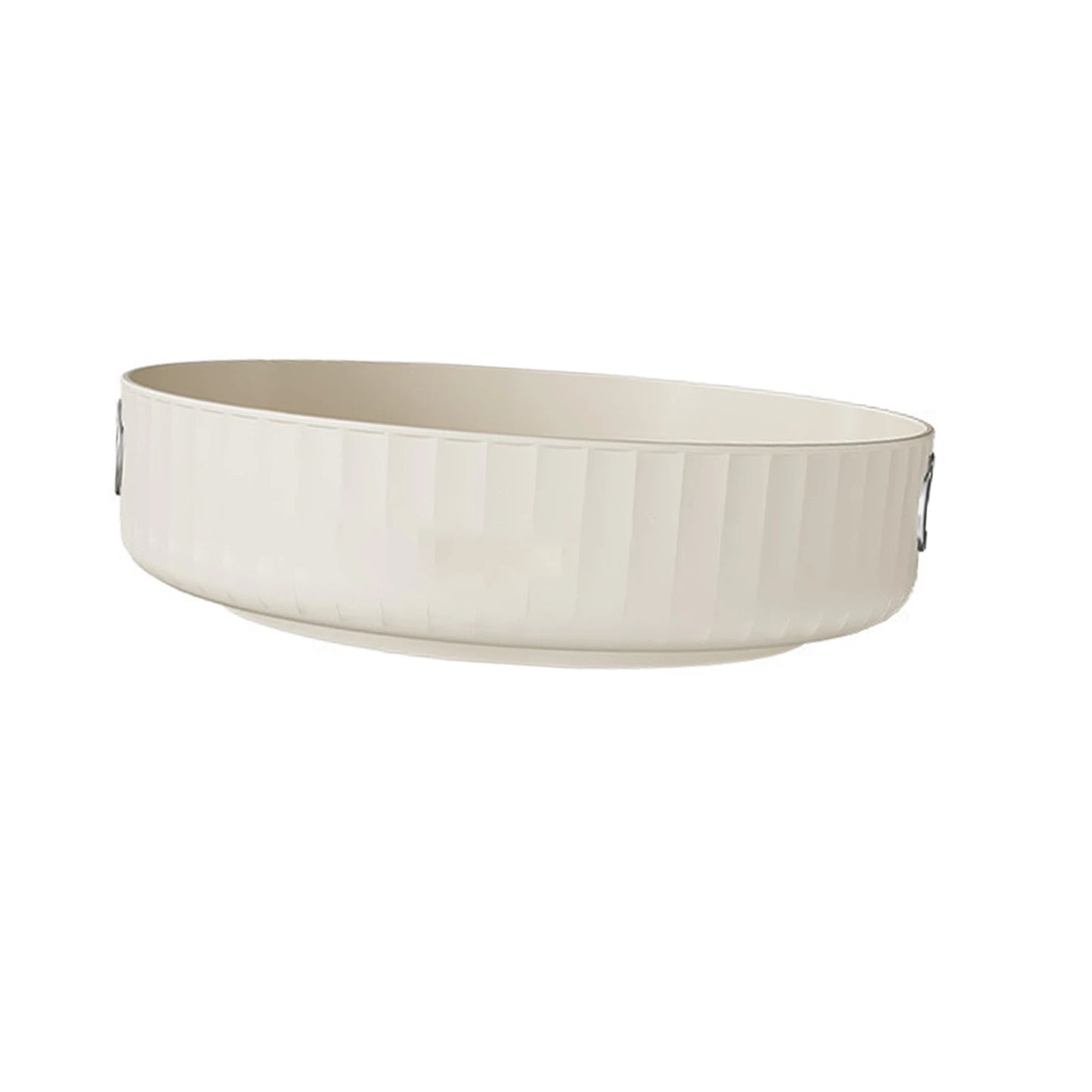 Creamy White Rotatable Round Tray Countertop Multi Purpose Storage Tray Rotating Storage Rack