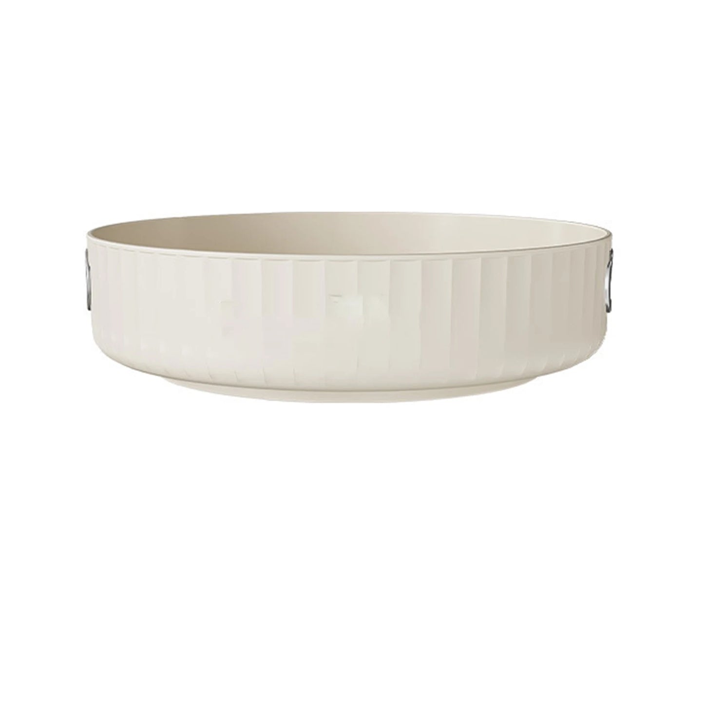 Creamy White Rotatable Round Tray Countertop Multi Purpose Storage Tray Rotating Storage Rack