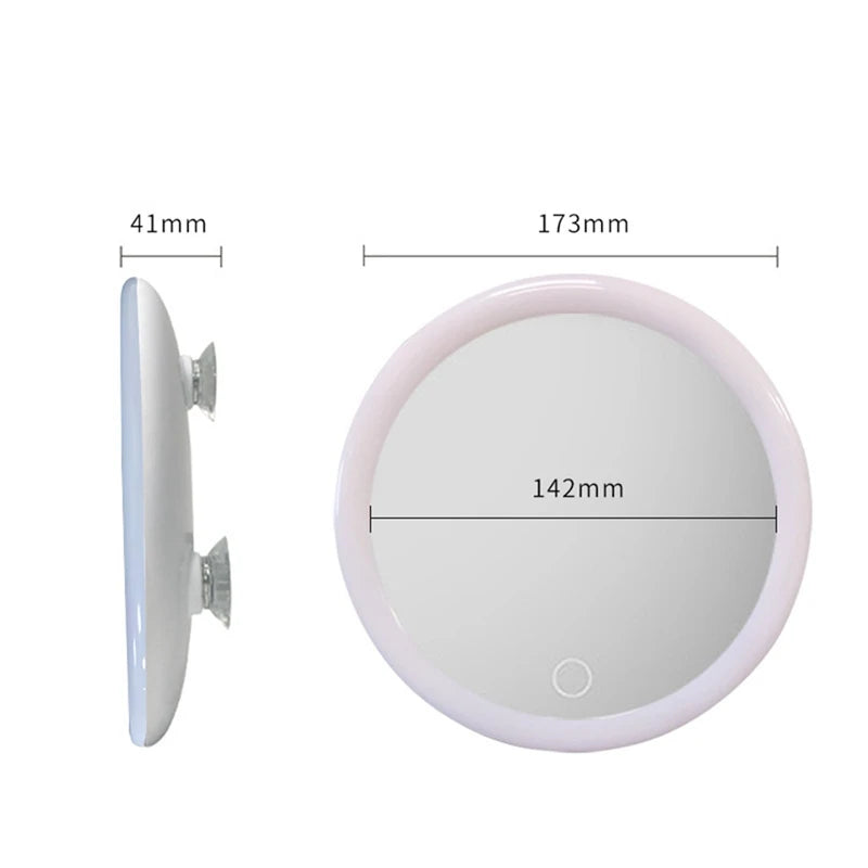 1 Piece 10X Magnifying Mirror With Light Makeup Mirror With Lights Compact LED Magnified Mirror ABS For Bathroom, Bedroom, Hotel