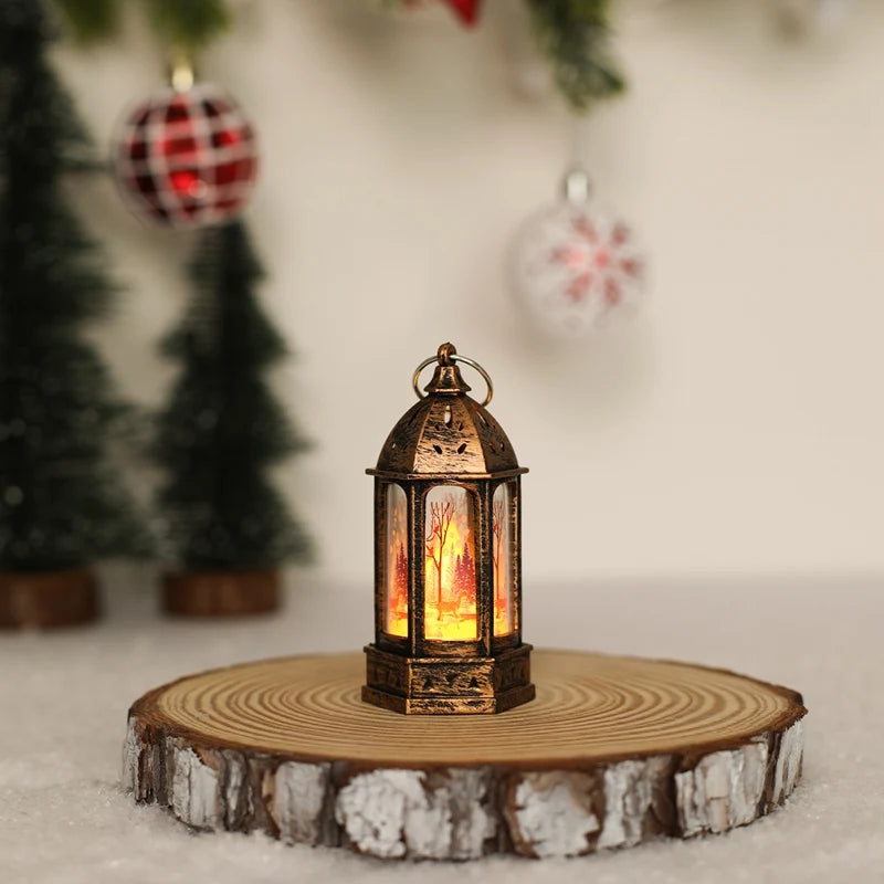 Christmas Lantern Light Merry Christmas Decorations for Home 2025 Christmas Tree Ornaments Xmas Gifts New Year 2026