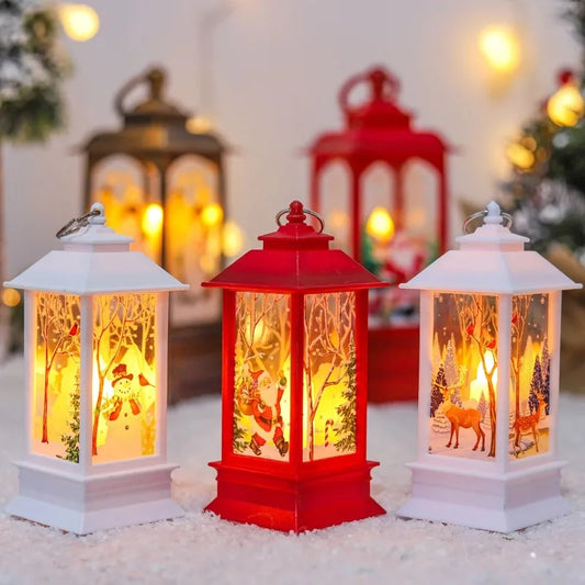 Christmas Lantern Light Merry Christmas Decorations for Home 2025 Christmas Tree Ornaments Xmas Gifts New Year 2026