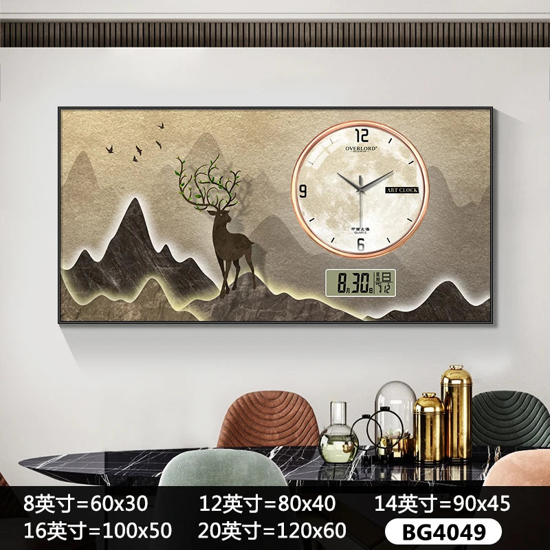 Modern light luxury perpetual calendar electronic clock wall clock living room decorative painting table wall clock