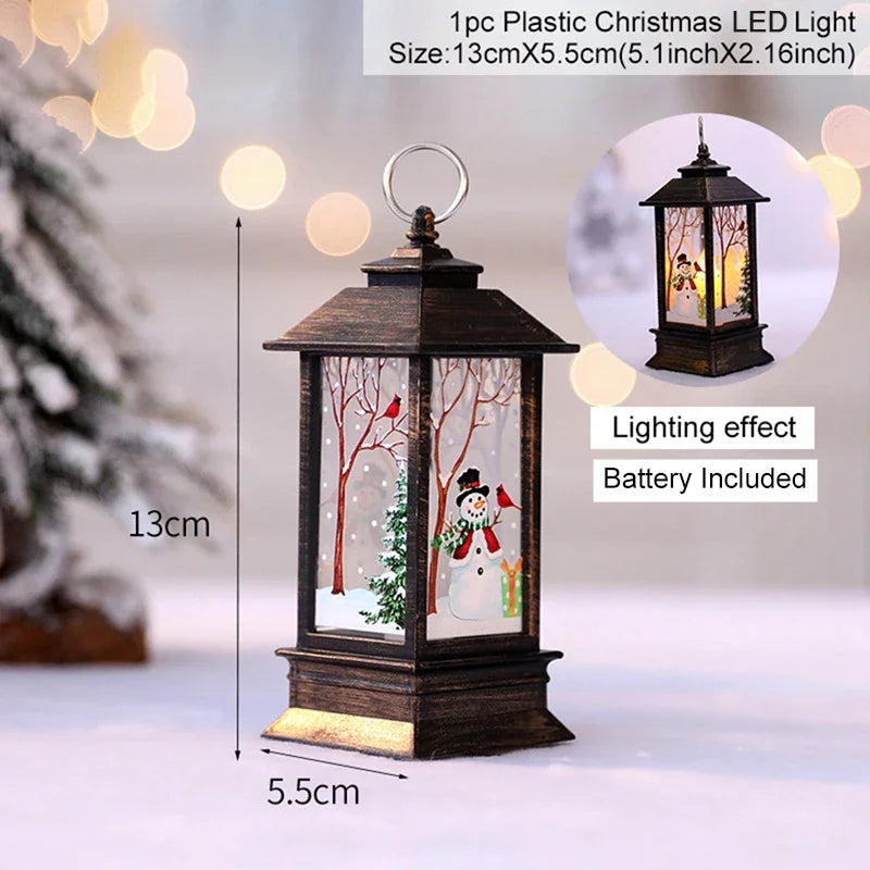 Christmas Lantern Light Merry Christmas Decorations for Home 2025 Christmas Tree Ornaments Xmas Gifts New Year 2026