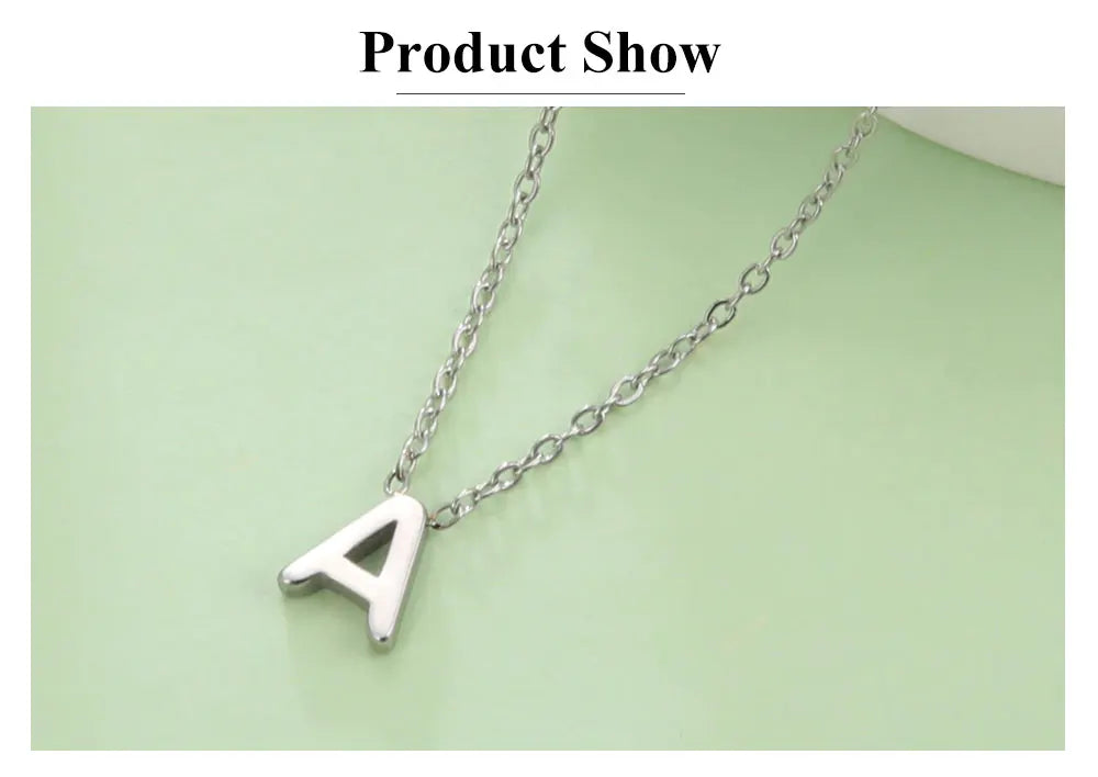 Cazador Personalized Initial Necklace – Minimalist A–Z Charm on Stainless Chain