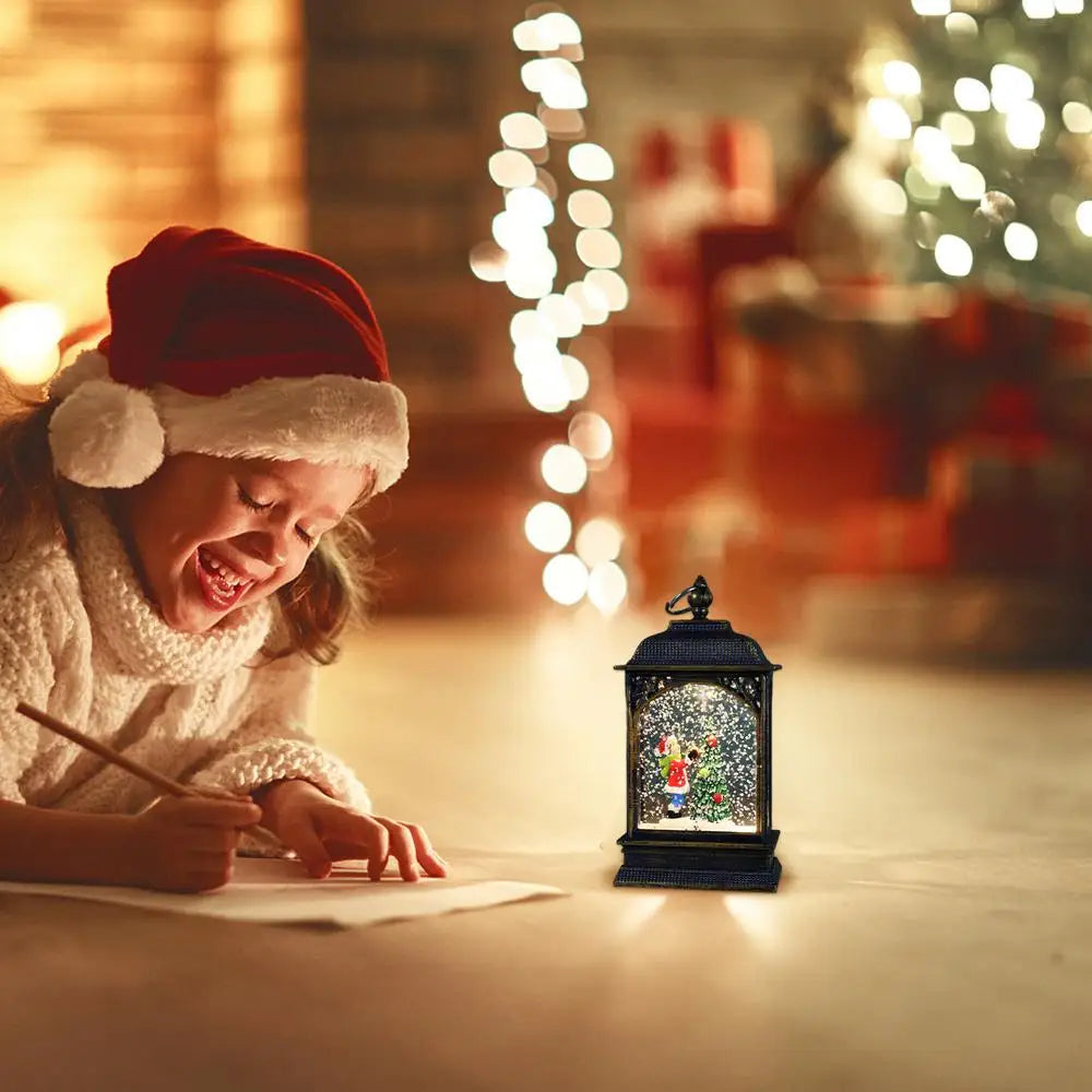 Christmas Snow Globe Lantern Christmas Scene Lighted Snow Globes Home Decoration Accessories Holiday Decoration Gift