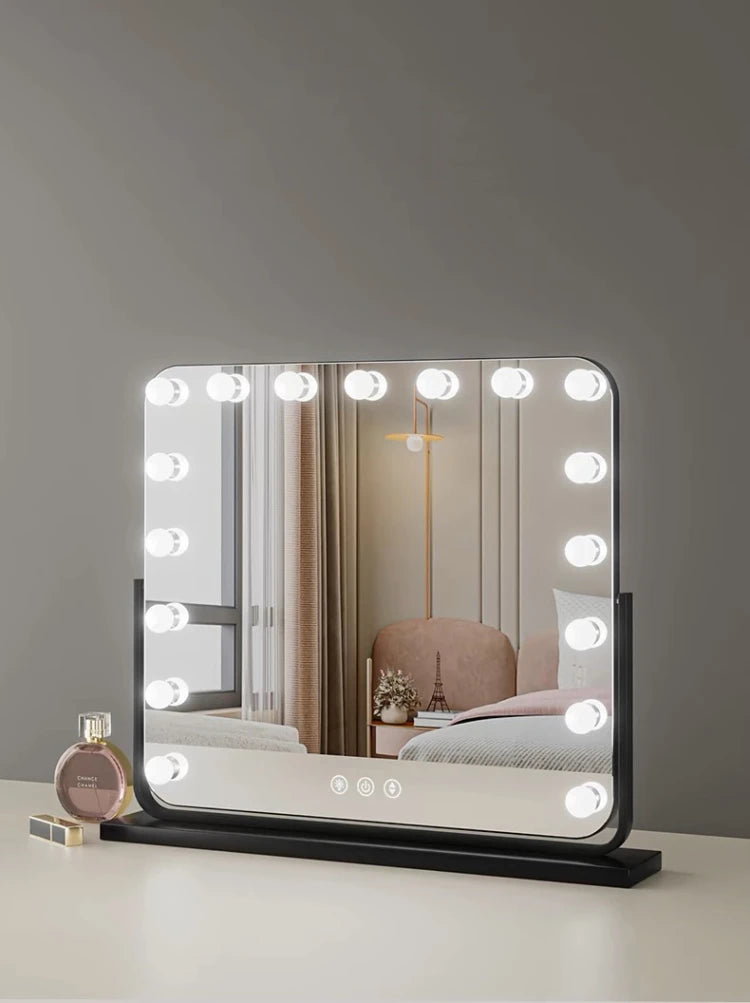Vanity Mirror with Lights 25.59''x21.25''Makeup Mirror with Lights Touch Screen with 3 Color Lighting Dimmable for Desk Tabletop
