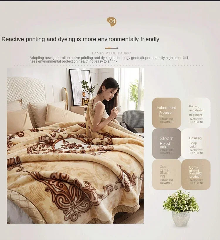 Soft Warm Weighted Blankets for Beds Thickened Quilt Duvet Soft Coral Fleece Flannel Blankets Double Side Plush Comforter Quilt