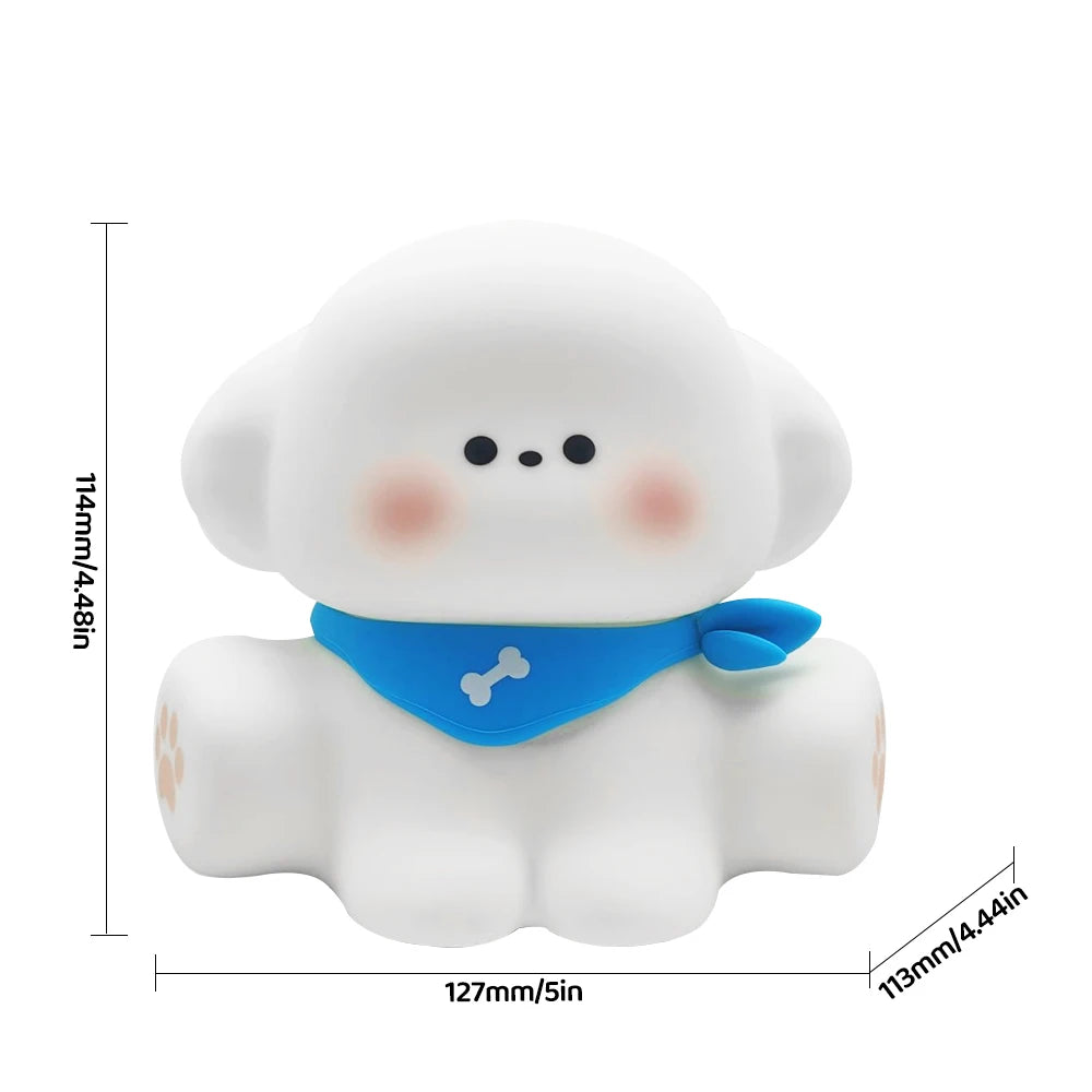 Baby Night Light – Rechargeable Dog Shaped Nursery Lamp with Touch Control & Timer