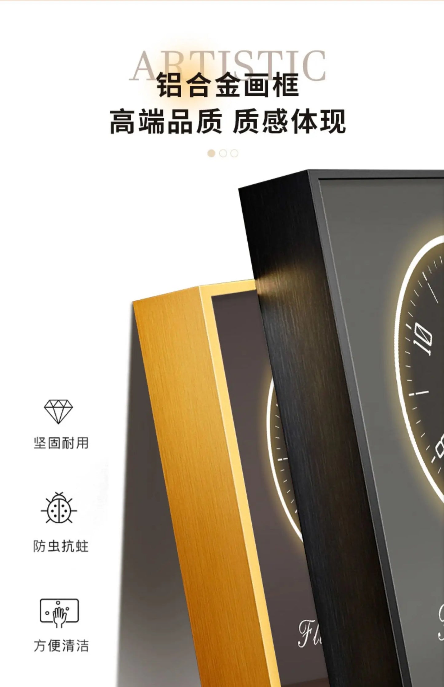 Modern light luxury perpetual calendar electronic clock wall clock living room decorative painting table wall clock