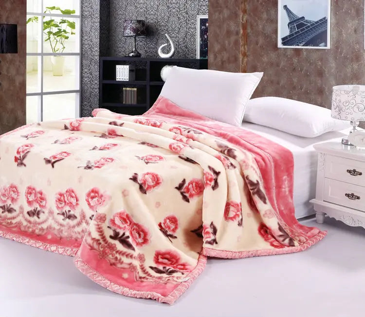 Super Soft Warm Fluffy Weighted Blanket Double Layer Raschel Mink Blanket For Double Bed Winter Bedspread Thick Blanket