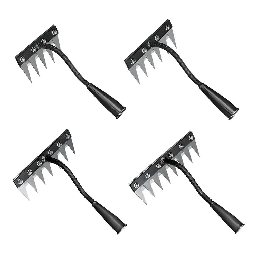 5/6/7/8 Teeth Garden Hand Rake Farm Tool Weeding Scarifier Agricultural Nail Harrow Metal Harrow Garden WeedingTool