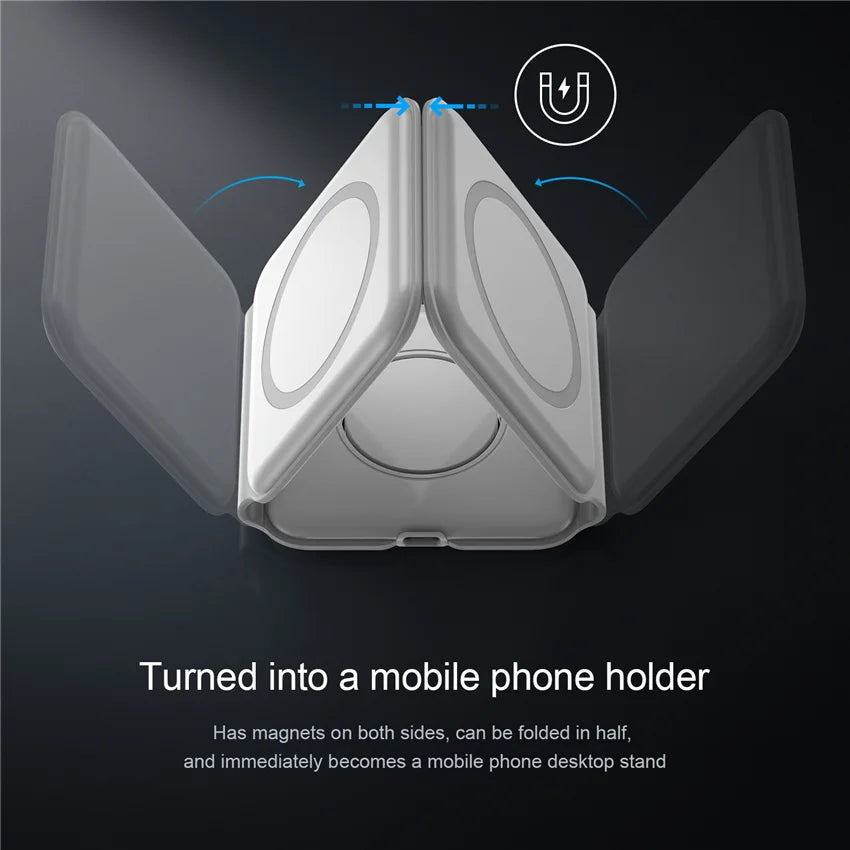 3-in-1 Foldable Wireless Charging Station – Fast Charger for Phone, Watch & Earbuds