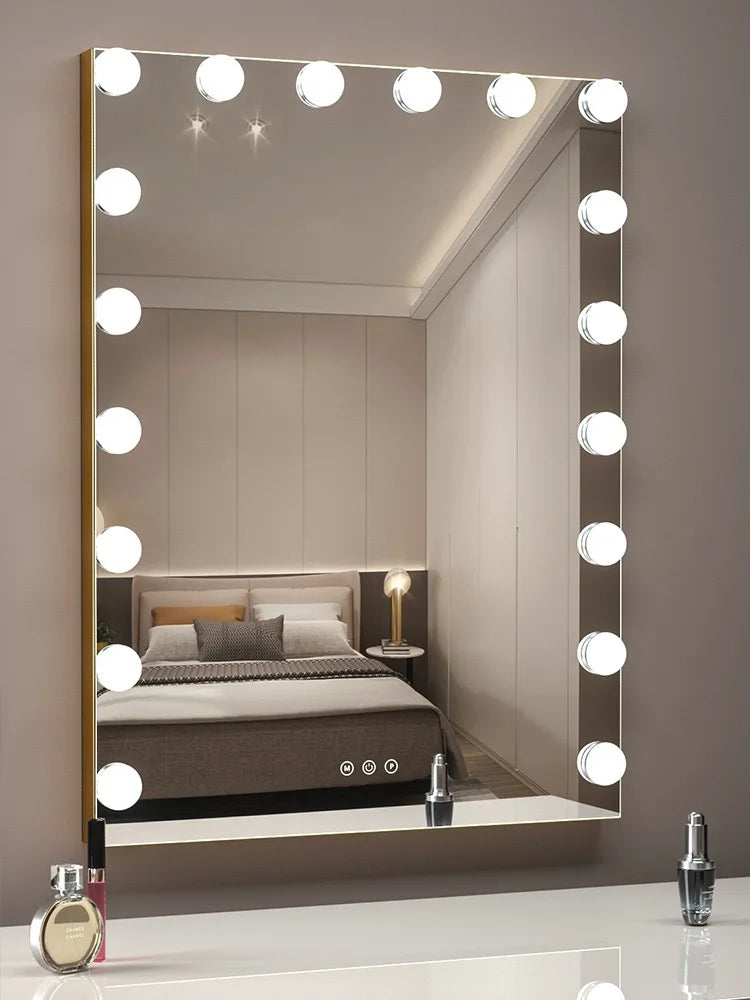 Vanity Makeup Mirror with Lights 17 LED Bulbs 3 Color Lighting Cosmetics for Dressing Bedroom Wall mounted White