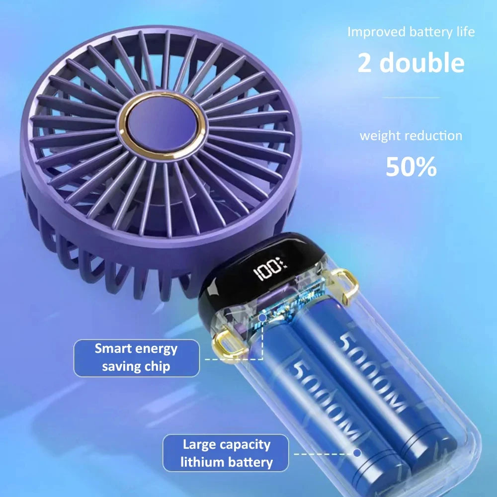 Smart Folding Fan with LED Display