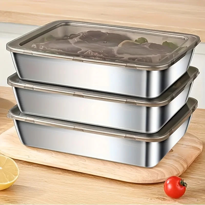 5pcs Stainless Steel Food Storage Set - Leak - Proof Lids, Durable & Easy , Sandwiches, Fruits - Great for Home, Parties