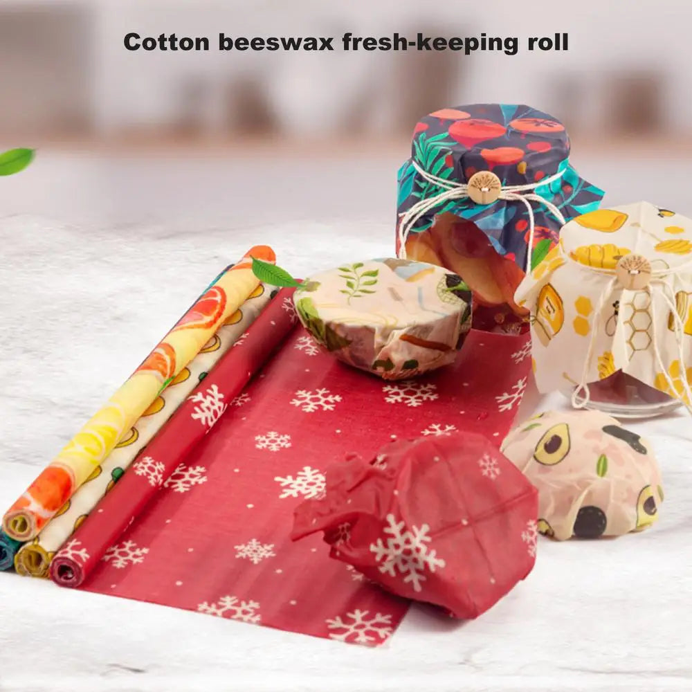 Eco-Friendly Food Wraps 30x100cm Beeswax & Cotton Wrap for Lunch Box/Sandwiches Vintage Patterns Kitchen Wrap Replacement