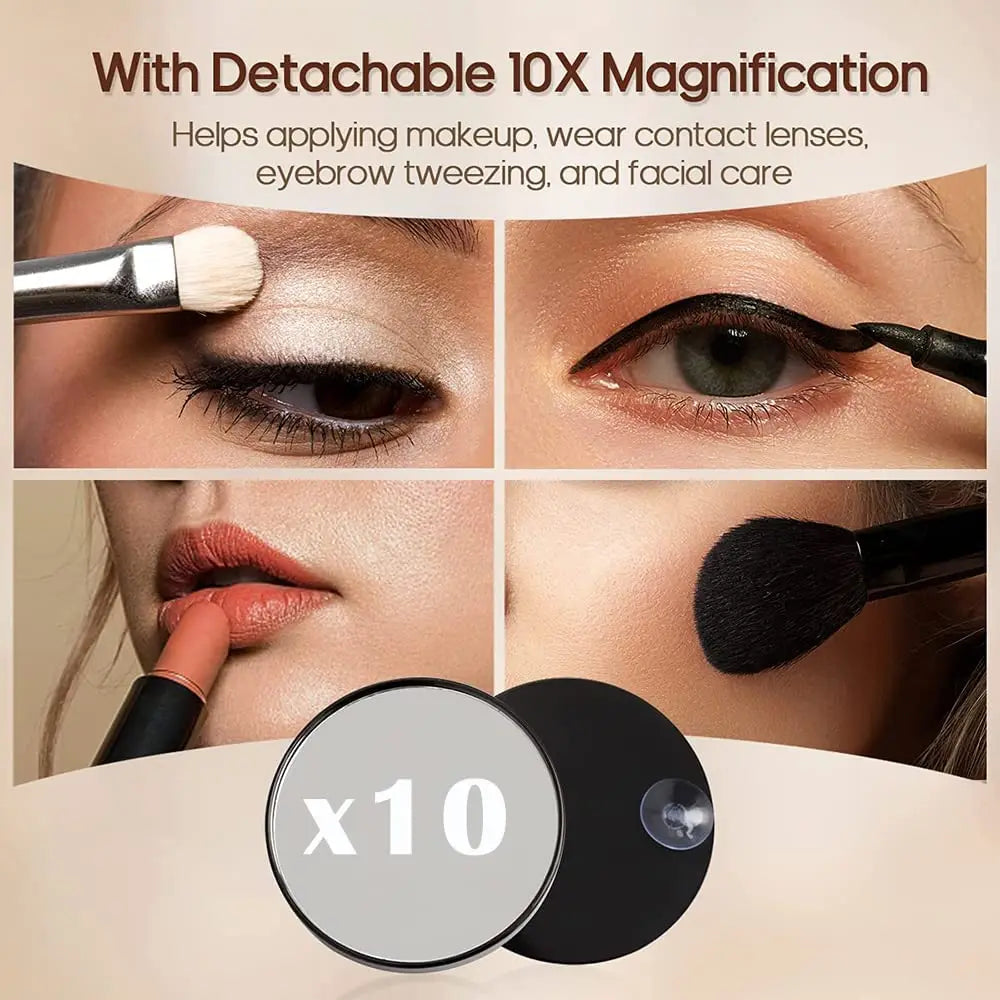 Cloud Shape vanity Mirror with Lights LED Makeup Mirror with Dimmable 3 Modes Touch Screen Control White 360-Degree Rotation