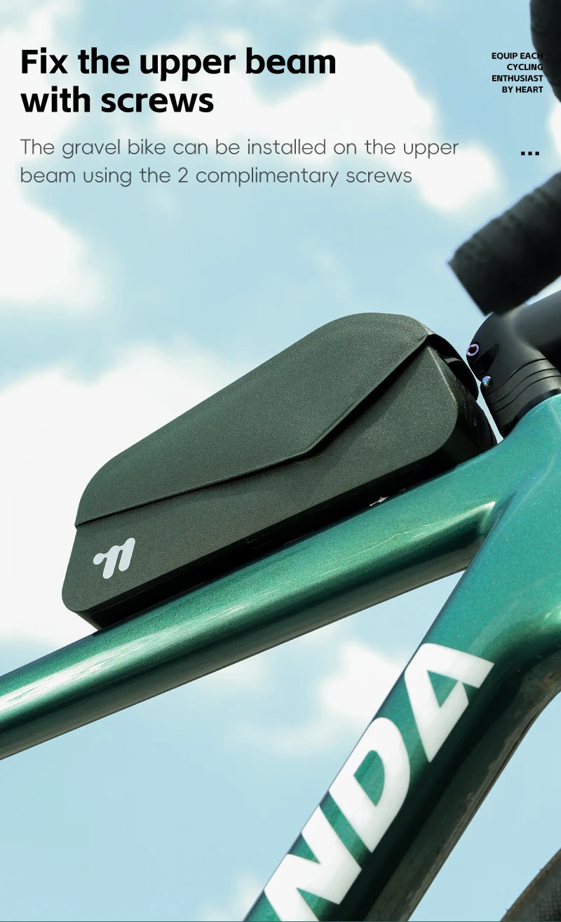 WEST BIKING Waterproof Bicycle Top Tube Bag Lightweight Bike Frame Pack Durable Cycling Storage Bag for Mountain and Road Bikes