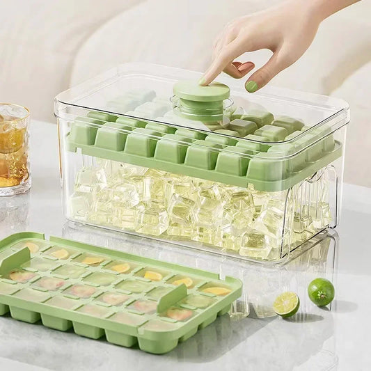 Elegant Ice Storage Tray – Quick-Click Mold for Effortless Ice Making