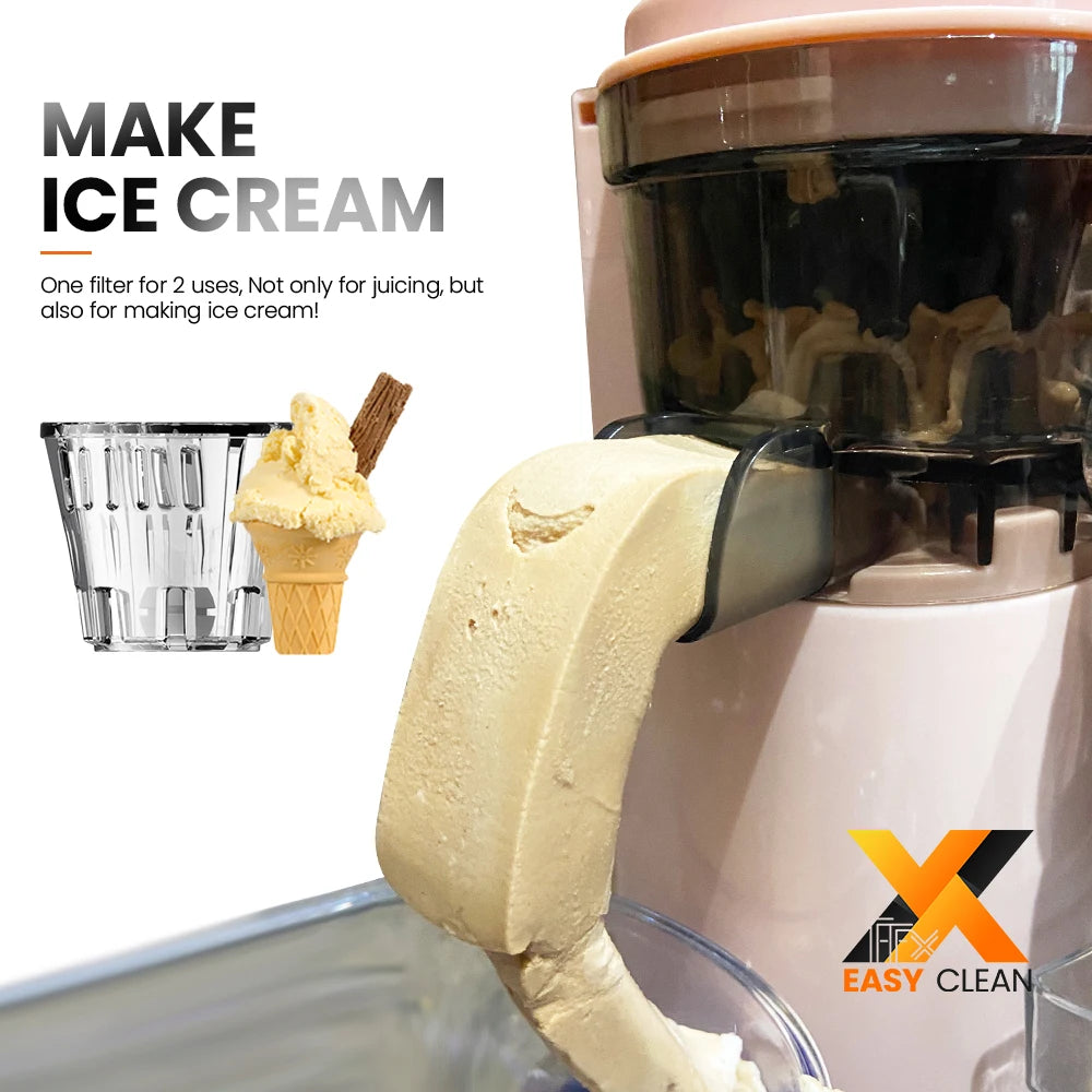 MIUI Petit Slow Juicer Portable Electric Juice Extractor Lemon Fruit Juice Maker Blender Easy Clean Can Make Ice Cream  Mini-Pro