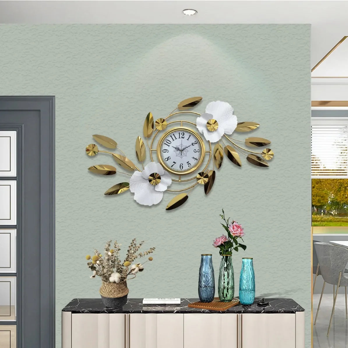 2025 New Large Nordic Fashion Wall Clocks Living Room Modern Quiet Quartz Clock Creative Home Decor Restaurant Background Wall