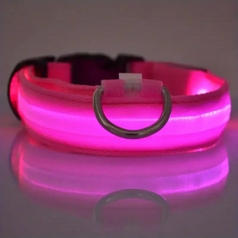 LumiStride™ Illuminated Pet Leash &amp; Collar Set – Luxury Nylon LED Night Safety Duo