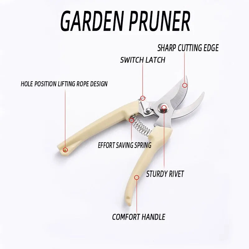 Stainless Steel Scissors for Flower Cutting Arrangement Pruning Fruit Tree Garden Branch Cutting Household Grafting Tools Set