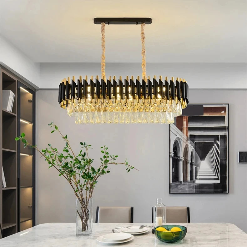 Villa Luxury Living Room Chandelier K9 Crystal Restaurant Pendant Lights Modern Ceiling Chandelier Dining Table Indoor Home Lamp
