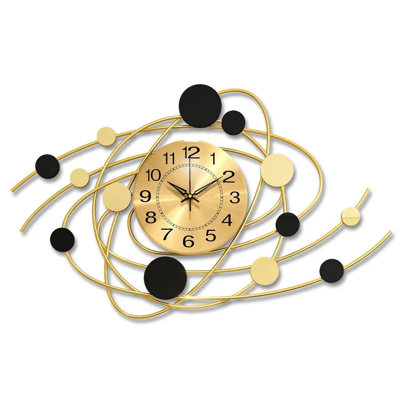 Iron Luxury Hanging Clock High-end Living Room Clock Wall Mounted Creative Restaurant Decoration Silent Clock