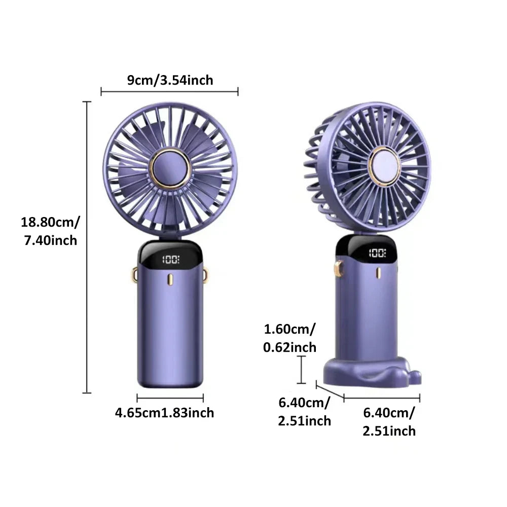 Smart Folding Fan with LED Display