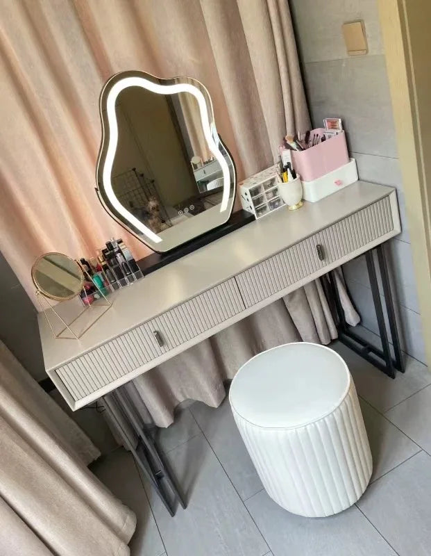 Cloud Shape vanity Mirror with Lights LED Makeup Mirror with Dimmable 3 Modes Touch Screen Control White 360-Degree Rotation