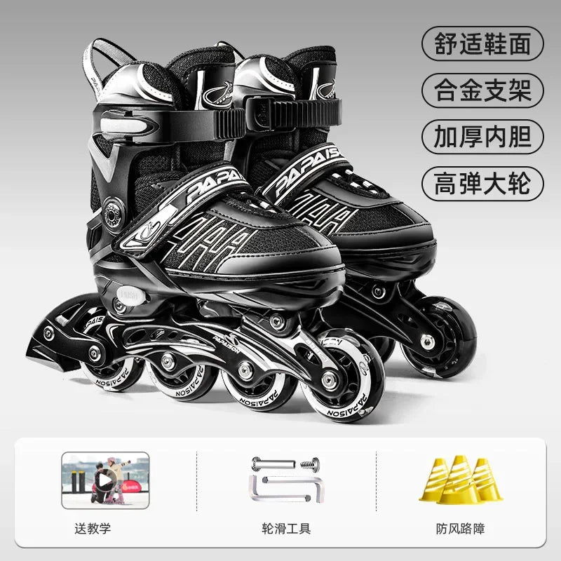 Adjustable Inline Roller Skate Shoes Professional Flashing Sliding Sneaker Outdoor Racing Speed Skating 4 Wheels Shoes Gifts