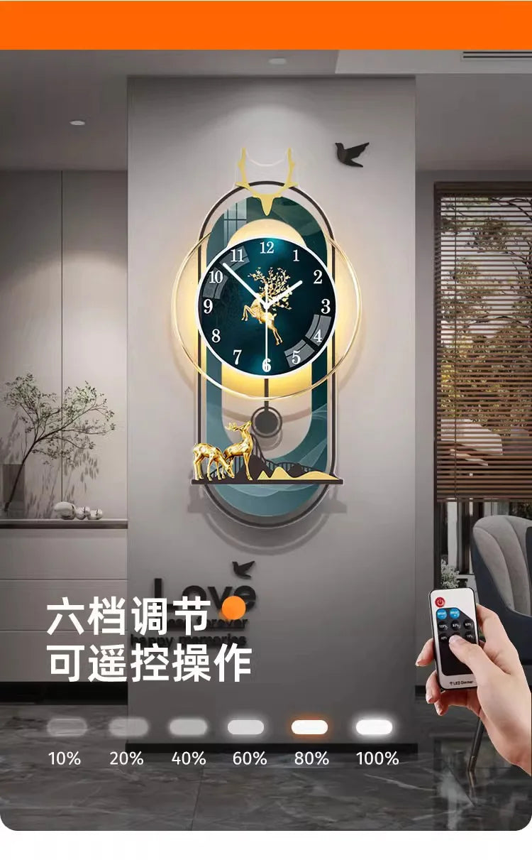 Wall clock household modern light luxury atmosphere decoration wall watch living room simple creative clock wall clock interior