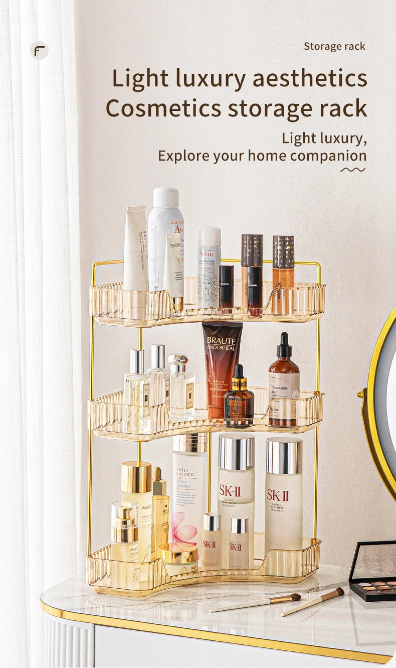 Makeup Storage Shelf Corner Bathroom Counter Organizer Bathroom Countertop Shelf Makeup Storage Clear Perfume Tray Holder