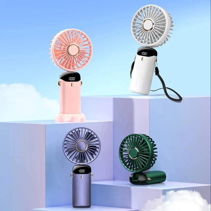Smart Folding Fan with LED Display